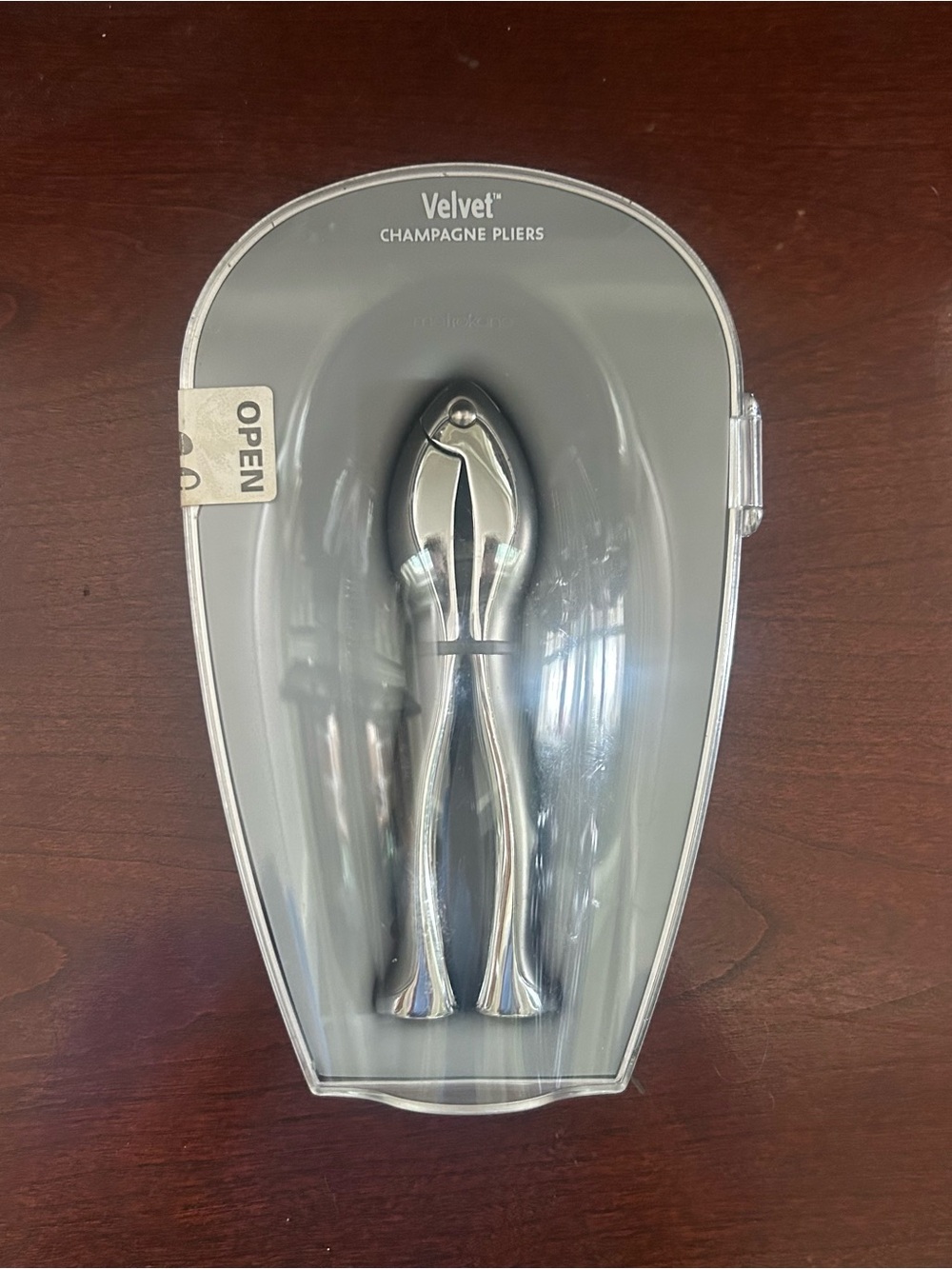 Metrokane Velvet Champagne Pliers Cork Remover Opener New Sealed In Box Gray